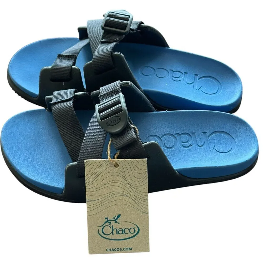 NWT Chaco Chillos Slide Sandals Size US Big Kids 4 Blue Black